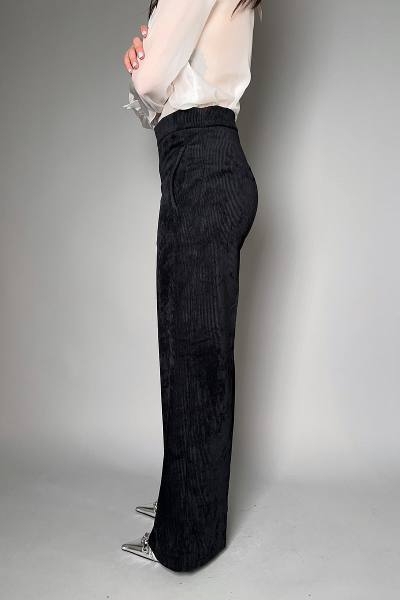 D. Exterior Wide Leg Velvet Corduroy Pants in Black - Ashia Mode – Vancouver, BC