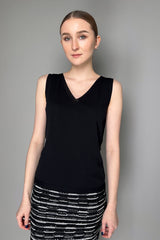 D. Exterior Knit Tank Top in Black