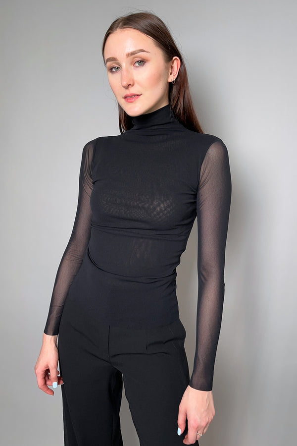 D. Exterior Stretch Tulle Turtleneck in Black - Ashia Mode – Vancouver, BC