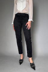 D. Exterior Slim Velvet Corduroy Pants in Black - Ashia Mode – Vancouver, BC