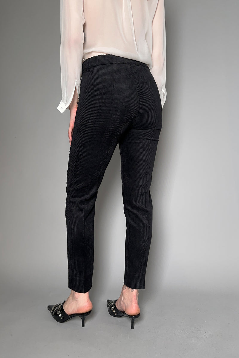 D. Exterior Slim Velvet Corduroy Pants in Black - Ashia Mode – Vancouver, BC
