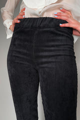 D. Exterior Slim Velvet Corduroy Pants in Black - Ashia Mode – Vancouver, BC