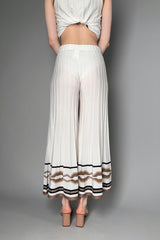 D. Exterior Ribbed Knit Pants in White with Bronze Lurex Pattern Vancouver. Shop Online or in Store.