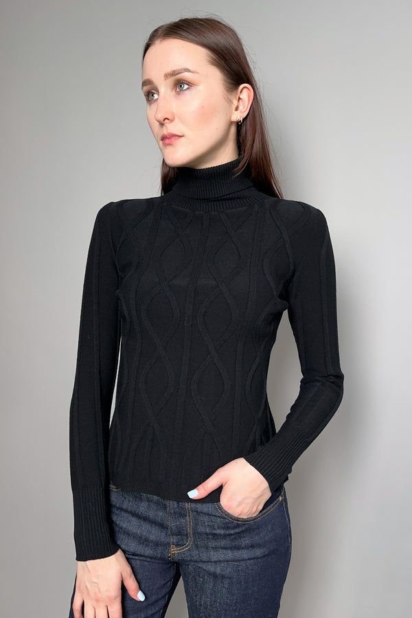 D. Exterior Turtleneck Sweater with Embossed Pattern in Black - Ashia Mode – Vancouver, BC