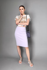 D. Exterior Knit Pencil Skirt in Lilac