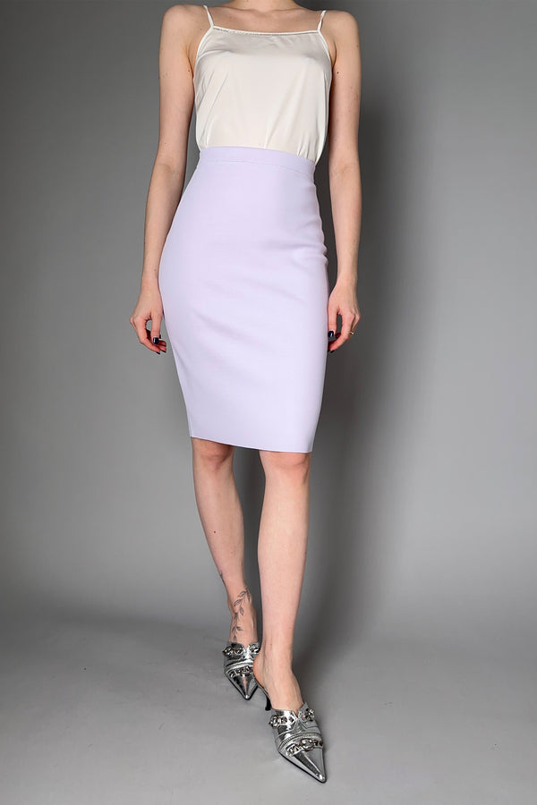 D. Exterior Knit Pencil Skirt in Lilac
