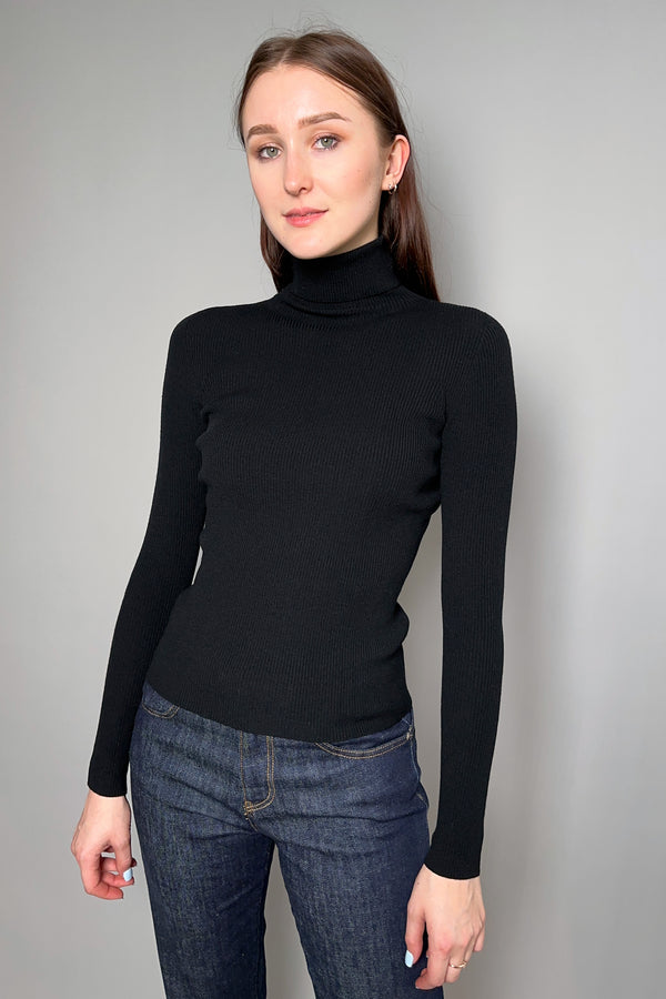 D. Exterior Ribbed Knit Turtleneck in Black - Ashia Mode – Vancouver, BC