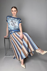 D. Exterior Lurex Knit Skirt in Multicolour Pleats