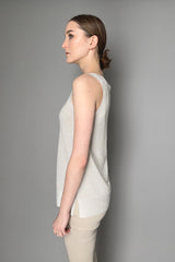 D. Exterior Feather-Weight Lurex Tank Top in Silver Sand
