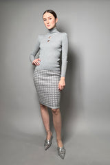 D. Exterior Sparkly Ribbed Turtleneck Sweater in Silver Vancouver. Shop Online or in Store.