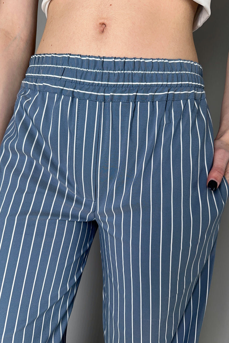 D. Exterior Straight Leg Pinstripe Cotton Pants in Denim Blue Vancouver. Shop Online or in Store.