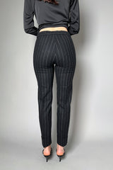 D. Exterior Black Stretch Flannel Trousers with Lurex and Wool Stripes - Ashia Mode – Vancouver, BC