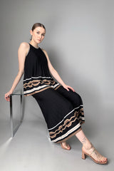 D. Exterior Ribbed Knit Pants in Black with Bronze Lurex Pattern Vancouver. Shop Online or in Store.