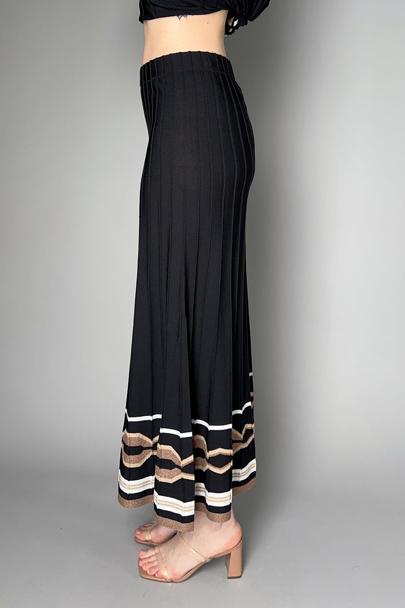 D. Exterior Ribbed Knit Pants in Black with Bronze Lurex Pattern Vancouver. Shop Online or in Store.