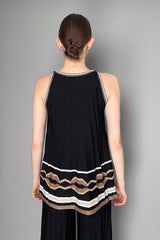 D. Exterior Ribbed Trapeze Top in Black with Bronze Lurex Pattern Vancouver. Shop Online or in Store.
