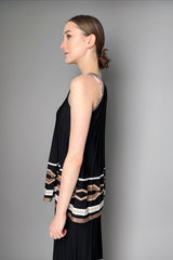 D. Exterior Ribbed Trapeze Top in Black with Bronze Lurex Pattern Vancouver. Shop Online or in Store.