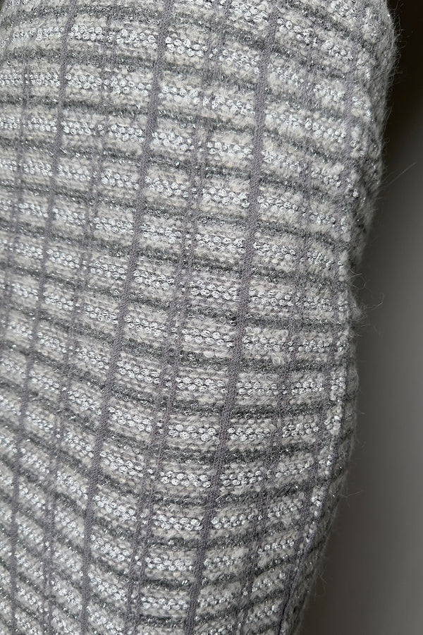 D. Exterior Bouclé Knit Pencil Skirt with Lurex in Granite