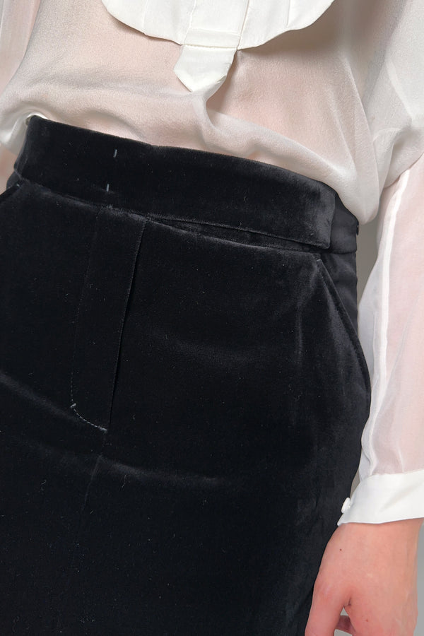 Dorothee Schumacher Elegant Softness Velvet Skort in Black - Ashia Mode - Vancouver, BC