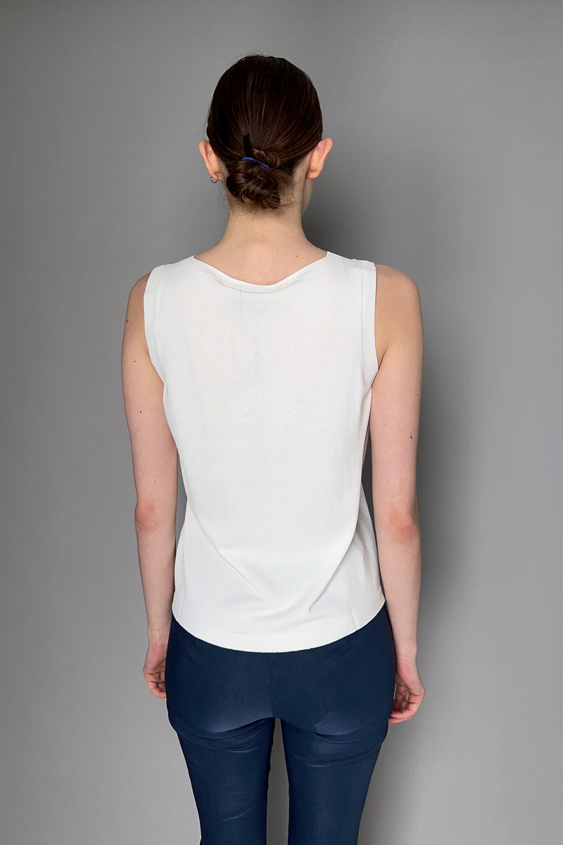 D. Exterior Knit Tank Top in White