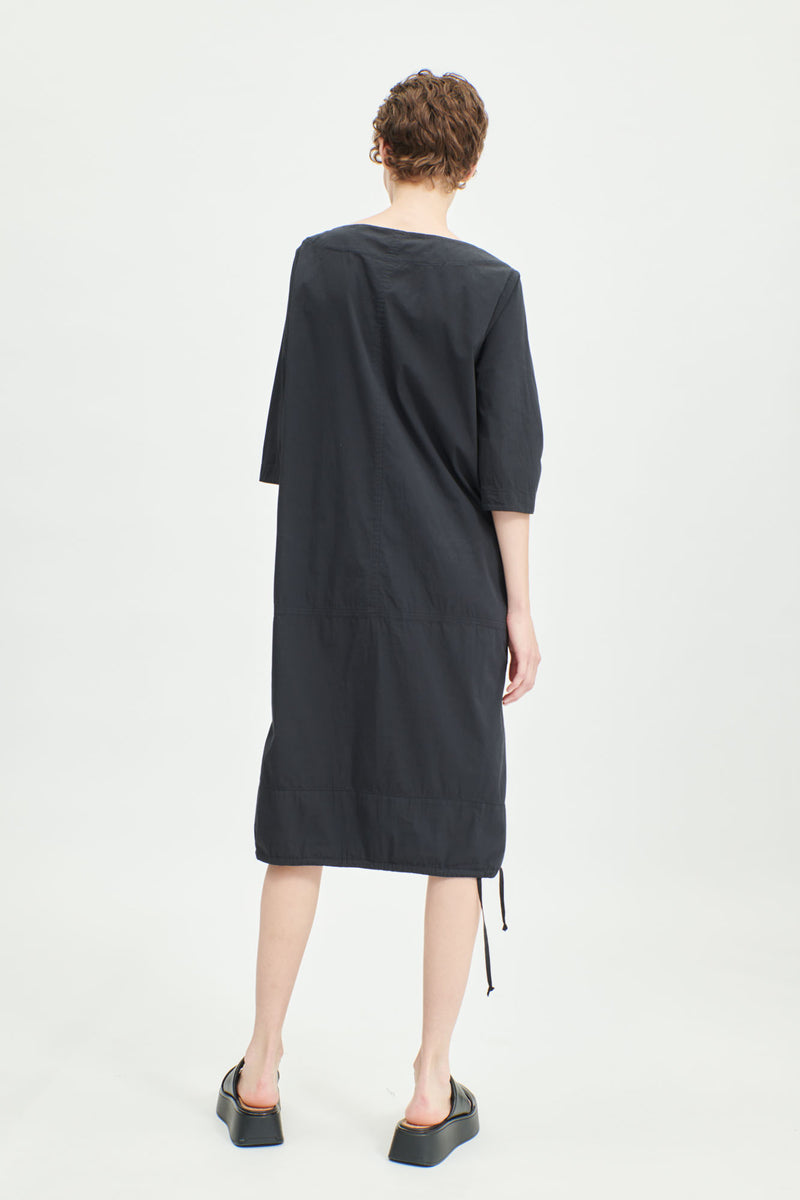 Annette Gortz Cotton Poplin Dress with Cargo Pockets in Black