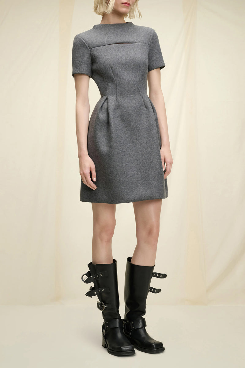 Dorothee Schumacher Modern Softness Dress in Charcoal Grey Melange - Ashia Mode - Vancouver, BC