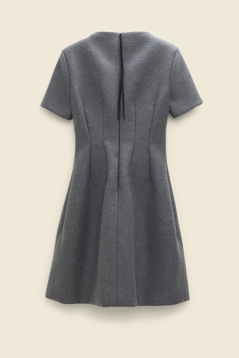 Dorothee Schumacher Modern Softness Dress in Charcoal Grey Melange - Ashia Mode - Vancouver, BC