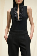 Dorothee Schumacher Delicate Merino Top with Lace Flounce - Ashia Mode - Vancouver, BC