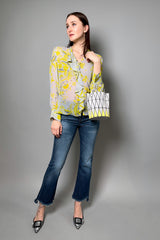 Dorothee Schumacher Blooming Blend Chiffon Blouse in Yellow and Grey