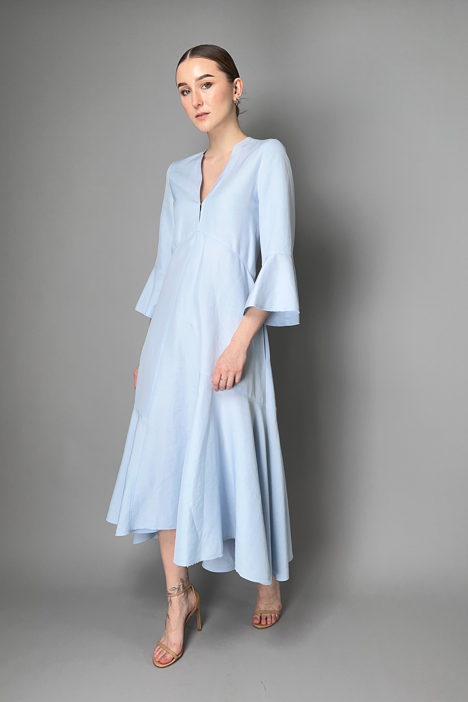 CEREMONY | Loose linen dress (navy blue) | トップス Shebird-lola-line-bra-dress-