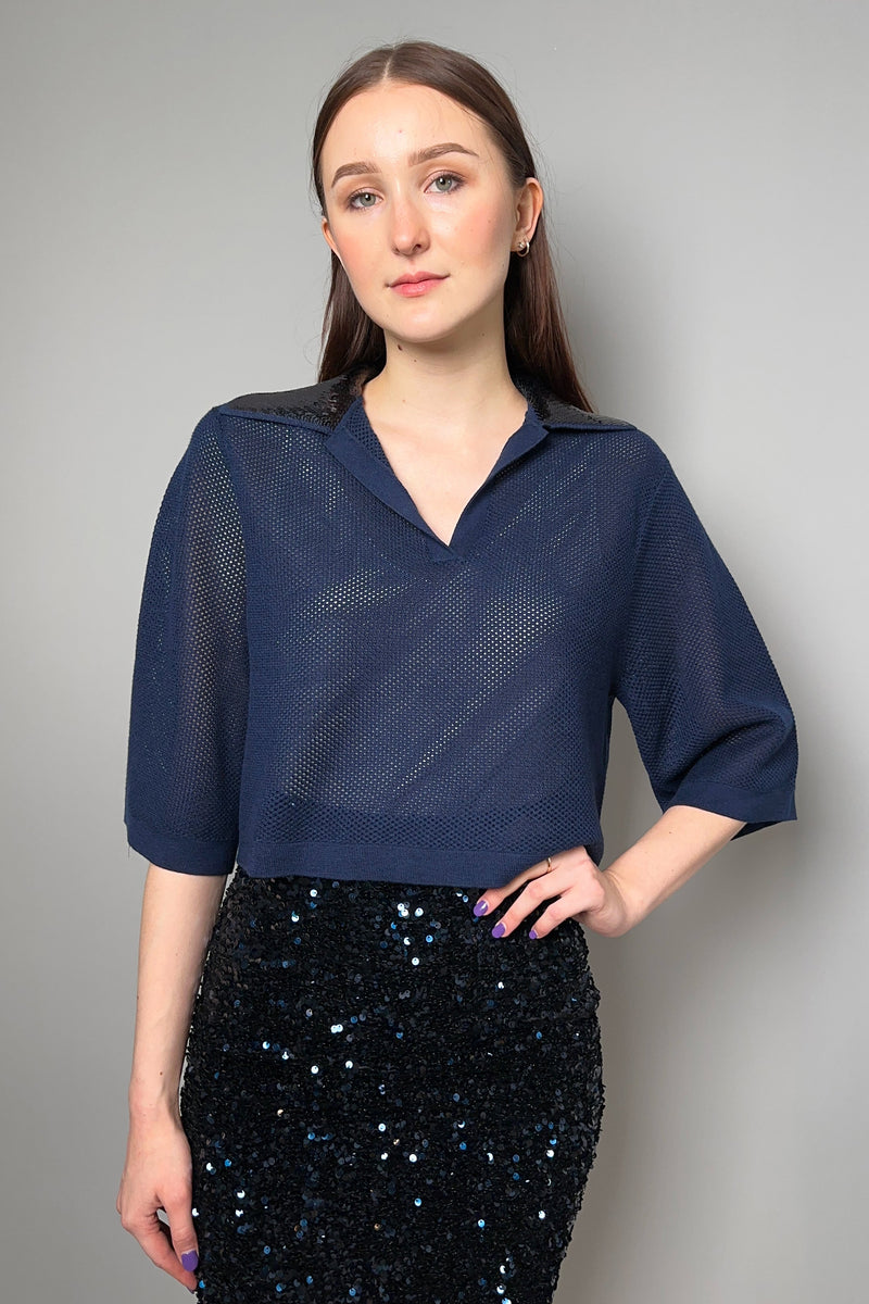 Dorothee Schumacher Essential Ease Pullover in Dark Blue - Ashia Mode - Vancouver, BC