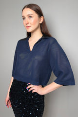 Dorothee Schumacher Essential Ease Pullover in Dark Blue - Ashia Mode - Vancouver, BC