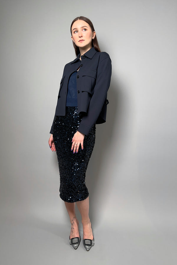 Dorothee Schumacher Emotional Essence 1 Jacket in Dark Navy -Ashia Mode - Vancouver, BC
