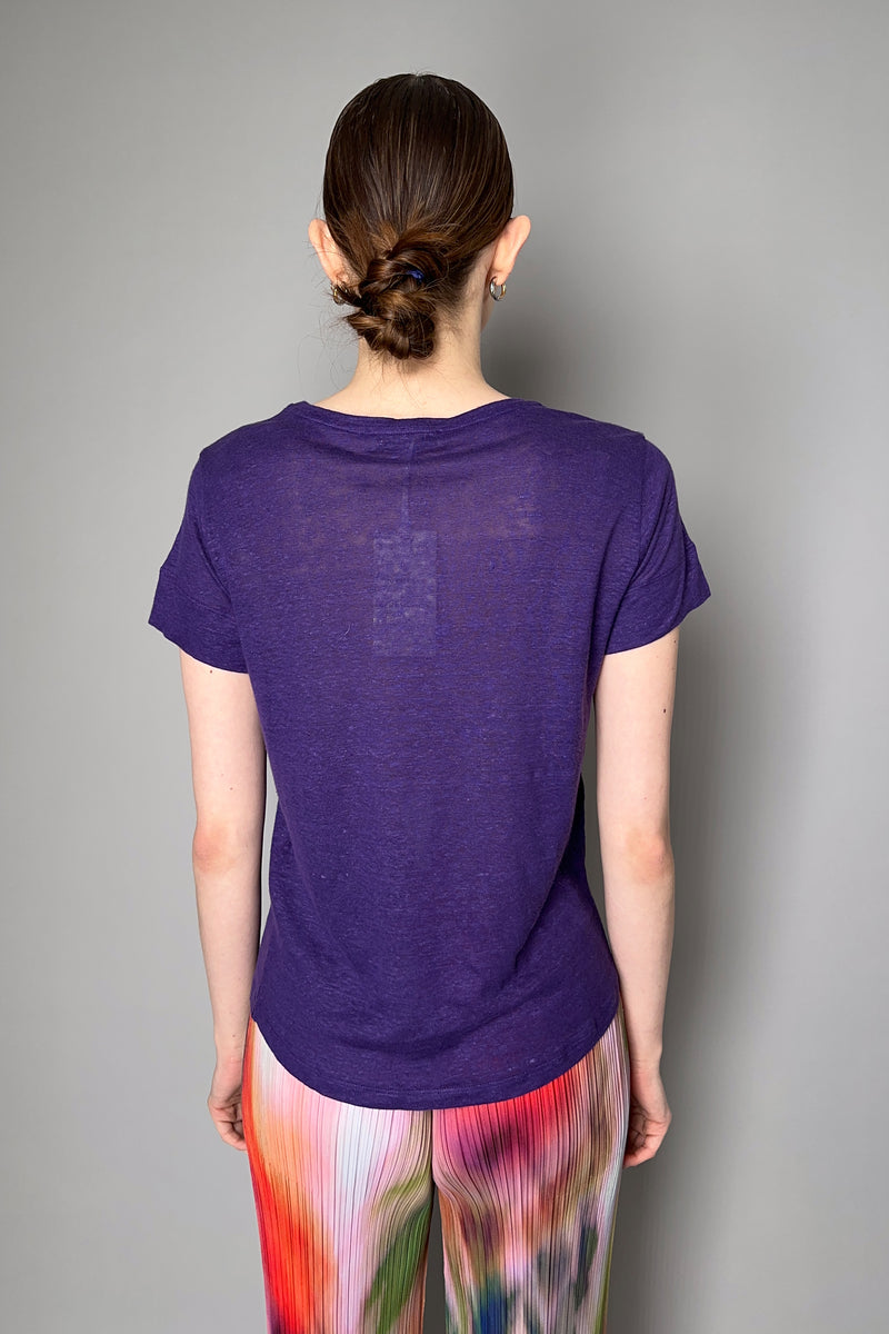 Dorothee Schumacher Round Neck Hemp T-shirt in Purple