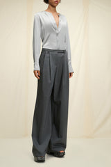 Dorothee Schumacher Sleek Attraction Blouse in Silver Grey - Ashia Mode- Vancouver, BC