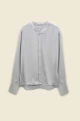 Dorothee Schumacher Sleek Attraction Blouse in Silver Grey - Ashia Mode- Vancouver, BC
