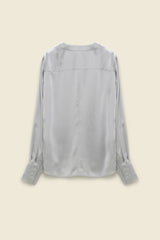 Dorothee Schumacher Sleek Attraction Blouse in Silver Grey - Ashia Mode- Vancouver, BC
