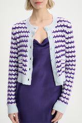Dorothee Schumacher Jacquard Knit Cardigan with Solid Trim