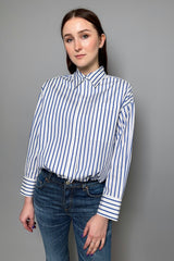 Dorothee Schumacher Soft Stripe Blouse in Navy and White