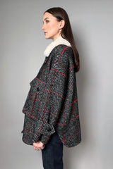 Dorothee Schumacher Graphic Chic Jacket in Black with Red Stitching - Ashia Mode - Vancouver, BC