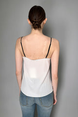 Dorothee Schumacher Sophisticated Volumes Silk Camisole with Lace in White- Ashia Mode- Vancouver, BC