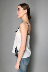 Dorothee Schumacher Sophisticated Volumes Silk Camisole with Lace in White- Ashia Mode- Vancouver, BC