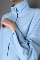 Herno Stand-Up Mandarin Collar Scuba Jacket in Sky Blue