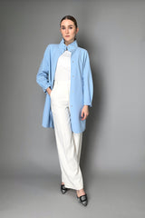 Herno Stand-Up Mandarin Collar Scuba Jacket in Sky Blue