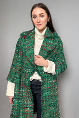 Edward Achour Oversized Tweed Coat in Green and Red - Ashia Mode – Vancouver, BC