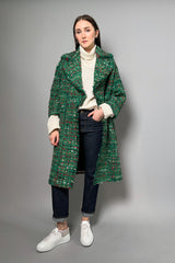Edward Achour Oversized Tweed Coat in Green and Red - Ashia Mode – Vancouver, BC