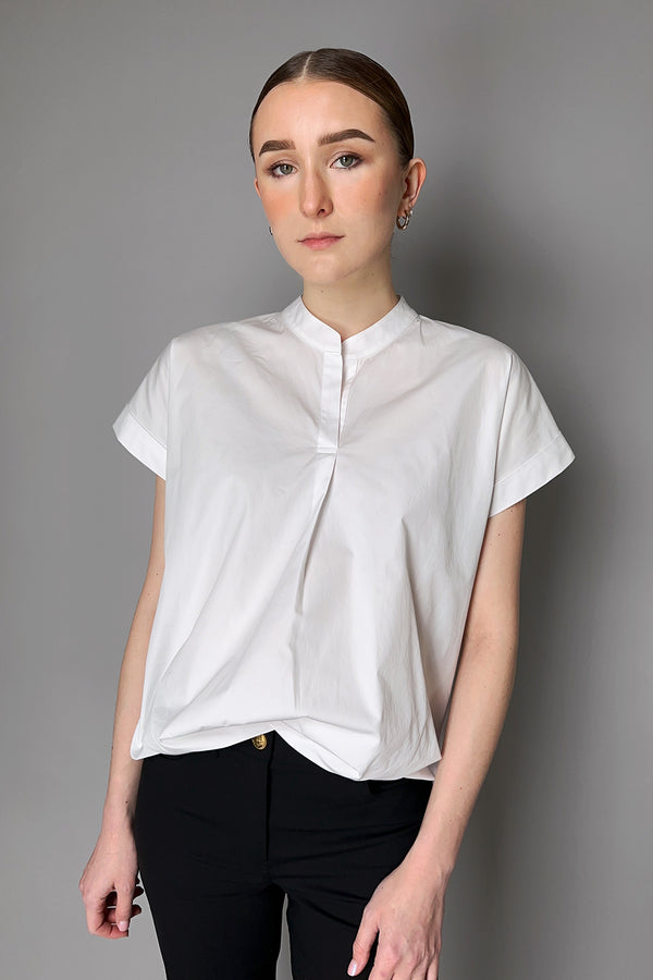 Lorena Antoniazzi Cotton Blouson T-shirt in White- Ashia Mode- Vancouver, BC