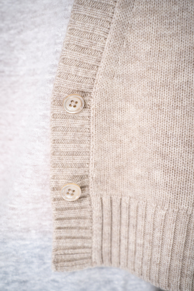 Dorothee Schumacher Merino Cashmere Blend Asymmetric Cardigan in Oat