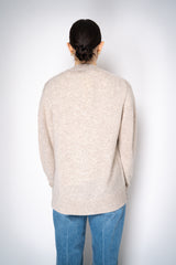 Dorothee Schumacher Merino Cashmere Blend Asymmetric Cardigan in Oat