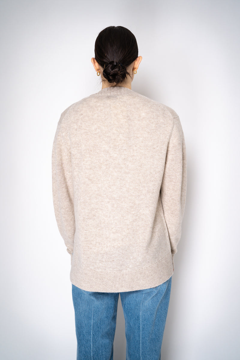 Dorothee Schumacher Merino Cashmere Blend Asymmetric Cardigan in Oat