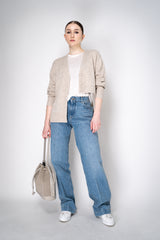 Dorothee Schumacher Merino Cashmere Blend Asymmetric Cardigan in Oat